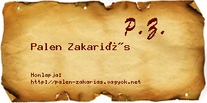 Palen Zakariás névjegykártya